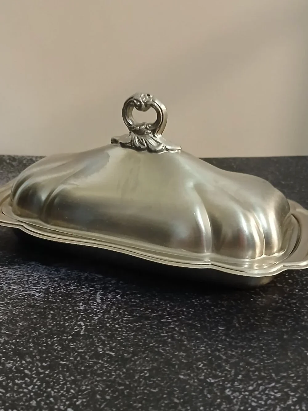 F.B. Rogers Provincetown Pewterlite Lidded Butter Dish-Vintage